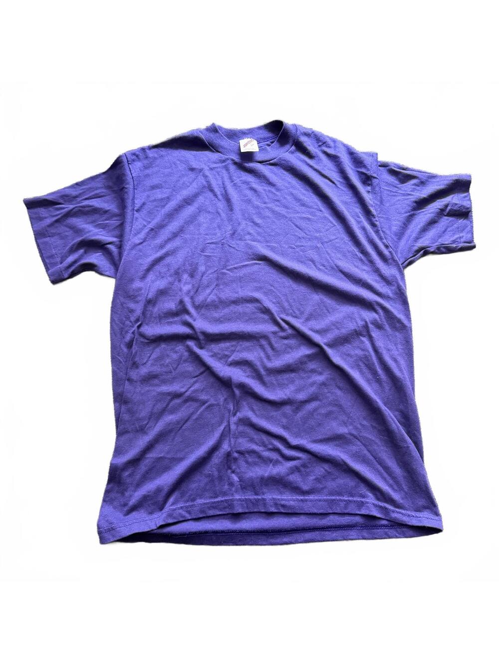 Vintage Single Stitch Jerzees T-shirt Blank Purple USA Made Large 90s